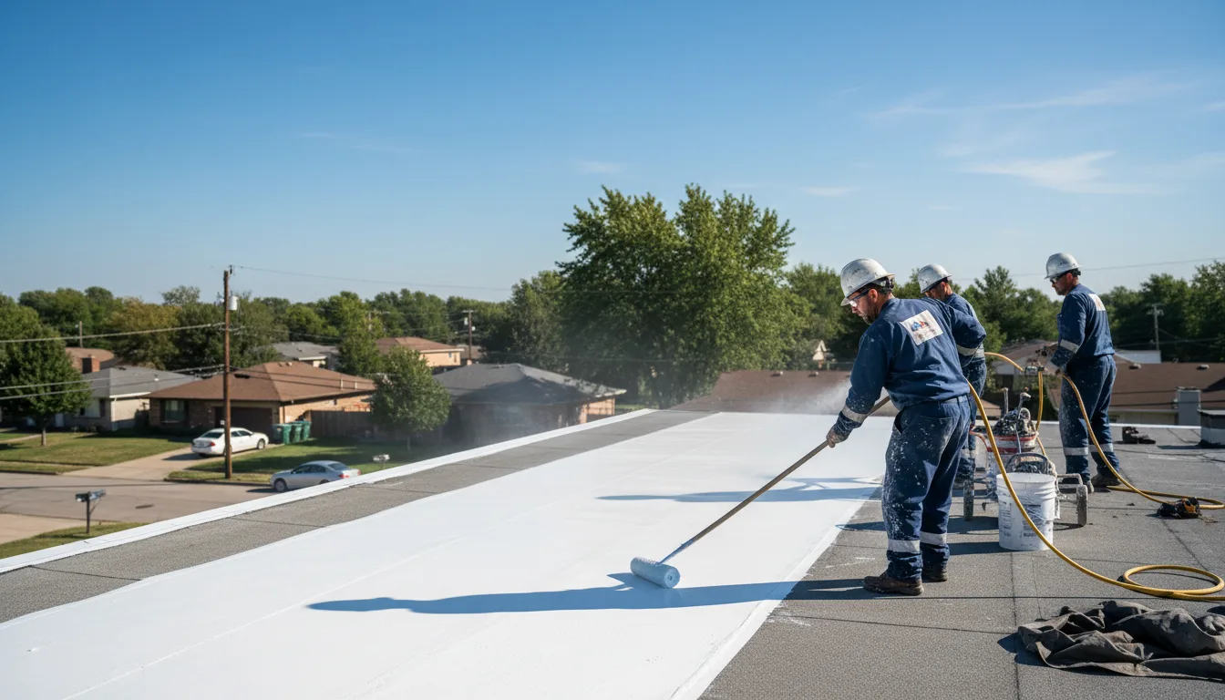 Commercial roof coating in Olustee, OK near me